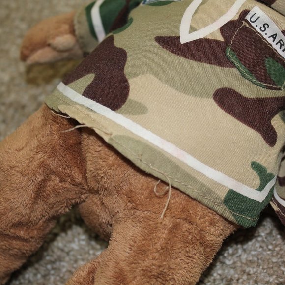 Travelodge Hotel US Army Sleepy Teddy Bear Plush Stuffed Animal Camo Toy 13" HTF - Picture 7 of 8